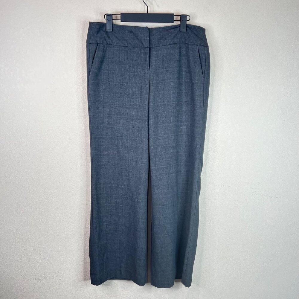 Sandro Petite Wide-Leg Gray Dress Pants 10 P Work Career Business Casual Capsule